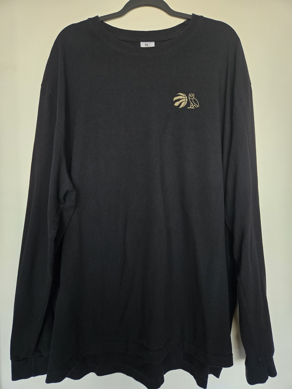 ​OVO x Toronto Raptors Long Sleeve Shirt Mens 3XL Black Gold Owl Graphic Drake